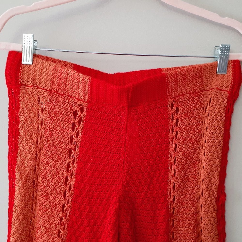 NWOT Zara crochet-like open weave knit-like striped elastic high waist shorts, M - Picture 12 of 12